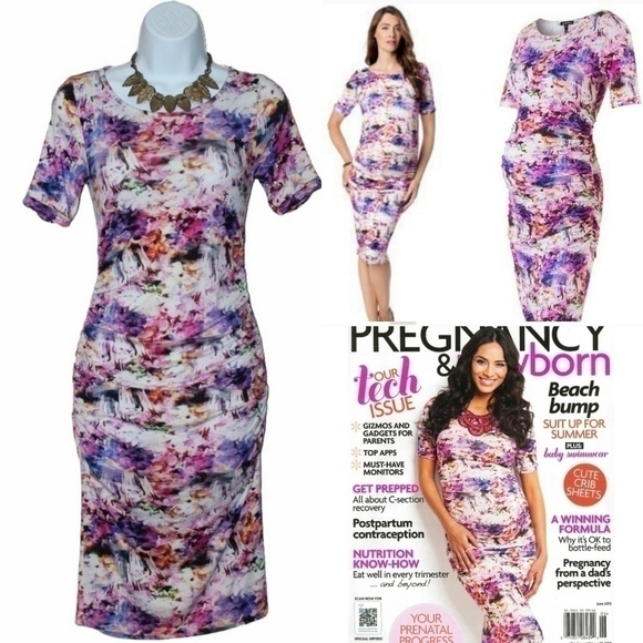 Isabella Oliver  Viscose Fuschia Rouge Dress 4 - Picture 1 of 8